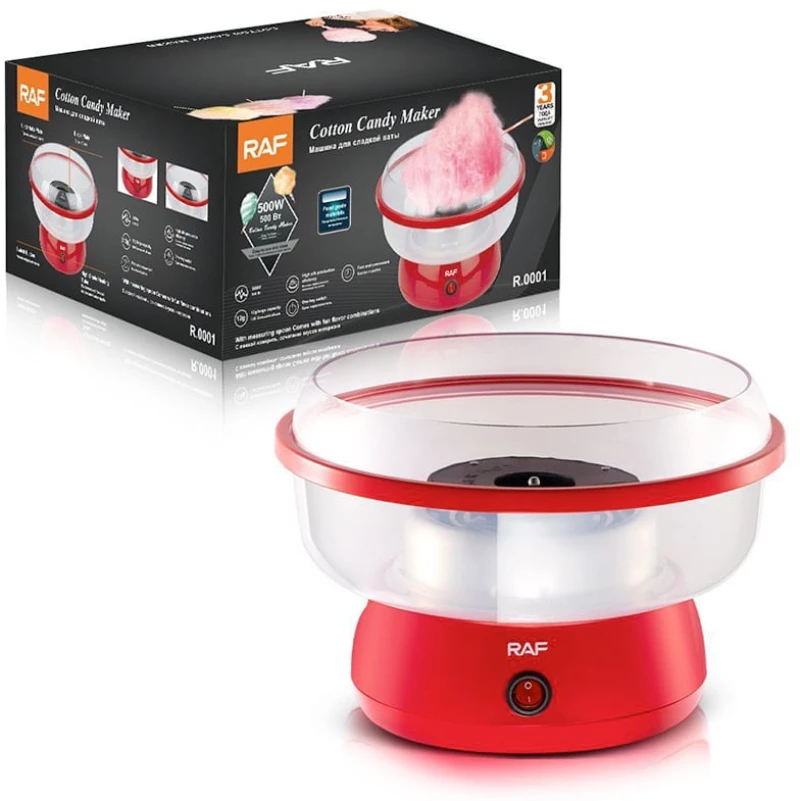 RAF Μηχανή για Μαλλί της Γριάς 500W - Cotton Candy Maker Κόκκινο