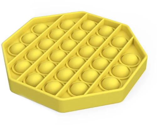 Poppy Αγχολυτικό Παιχνίδι Anti-Stress Ανακούφισης - Fidget Bubble Pop Πολύγωνο Κίτρινο