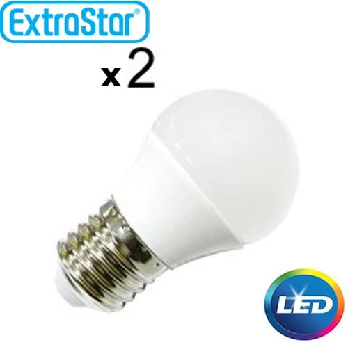 Λαμπτήρας LED ExtraStar 4W E27 με Ψυχρό Φως Σετ 2 Τεμαχίων