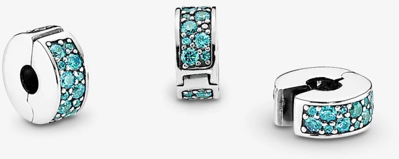 Σύμβολο Pandora κλιπ με τιρκουάζ pavé 791817MCZ
