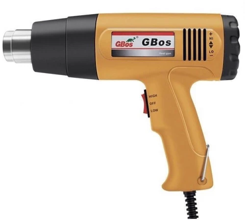 Πιστόλι Θερμού Αέρα 1600W 650ºC 220V με 2 Λειτουργίες Θερμοκρασίας GBos Κίτρινο BOS-885