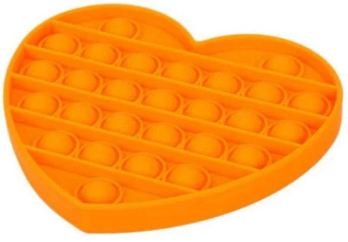 Poppy Αγχολυτικό Παιχνίδι Anti-Stress Ανακούφισης - Fidget Bubble Pop Καρδιά Πορτοκαλί