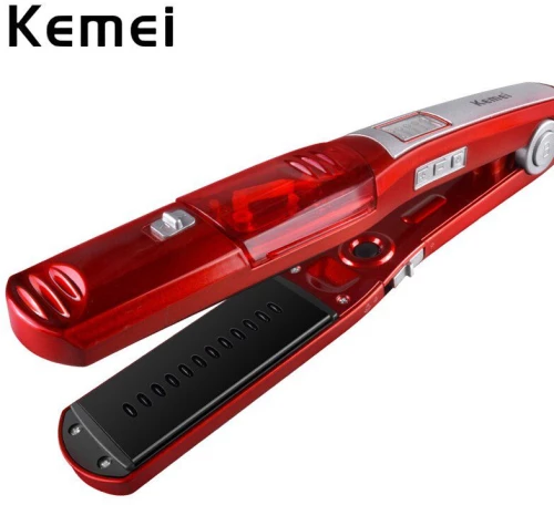 Πρέσα Μαλλιών με Ατμό και Κεραμικές Πλάκες Kemei KM-3011 Κόκκινο