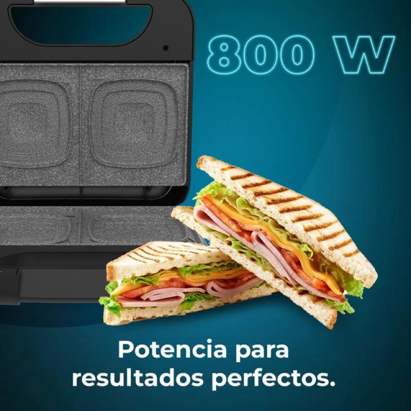 Τοστιέρα - Σαντουιτσιέρα 800 W Rock'nToast Square + Cecotec CEC-02953