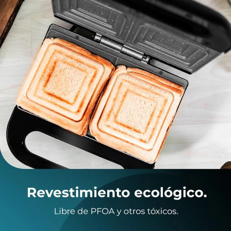 Τοστιέρα - Σαντουιτσιέρα 800 W Rock'nToast Square + Cecotec CEC-02953