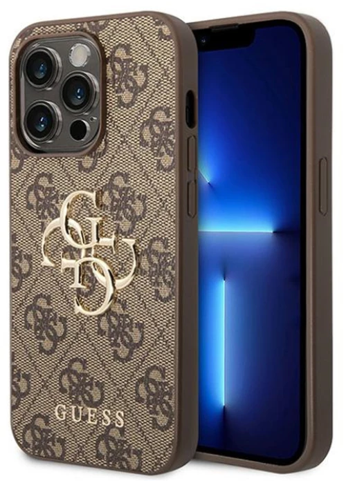 Guess 4G Big Metal Logo - Case for iPhone 15 Pro (brown)