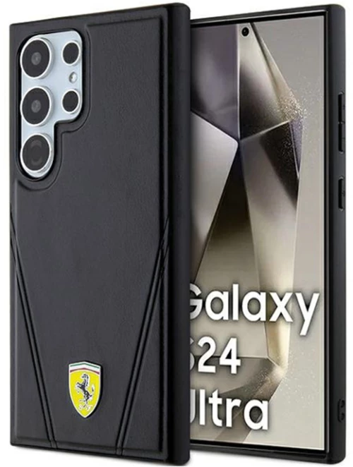 Ferrari Hot Stamp V Lines MagSafe - Samsung Galaxy S24 Ultra case (black)
