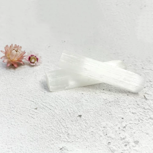 Ραβδί από Φυσικό Πέτρωμα Λευκού Σεληνίτη Selenite Crystal 10cm