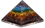 Πυραμίδα Οργονίτη 7 Chakras με Ημιπολύτιμους Λίθους Orgonite Pyramid 7,5cm
