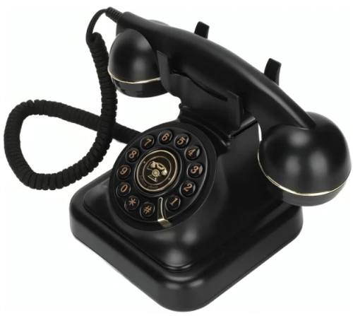 Ενσύρματο Ρετρό Σταθερό Τηλέφωνο με Κυκλικό Καντράν - Μαύρο OHO-302
