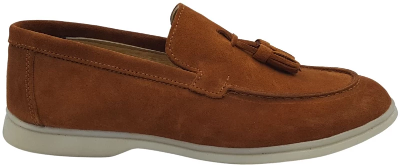 Ανδρικά Loafers Leder Shoes - 8348F - Ταμπά
