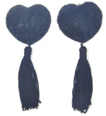 Black Lace Rose Nipple Tassels