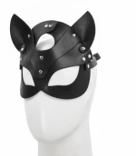 Black Leather Cat Mask O/S