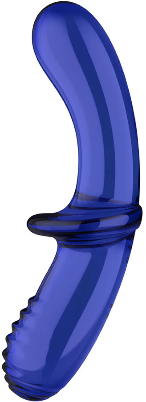 SATISFYER - DOUBLE CRYSTAL DILDO BLUE