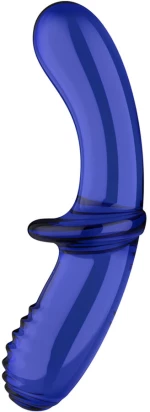 SATISFYER - DOUBLE CRYSTAL DILDO BLUE