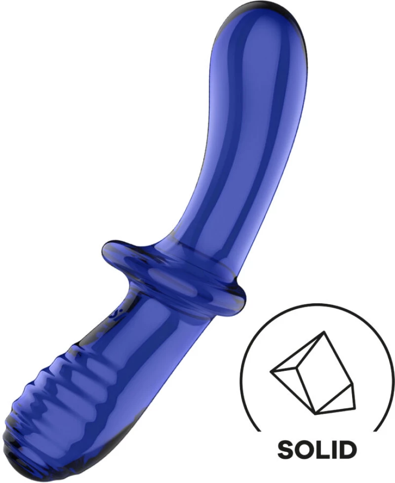 SATISFYER - DOUBLE CRYSTAL DILDO BLUE