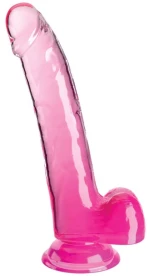 KING COCK CLEAR - DILDO WITH TESTICLES 20.3 CM PINK
