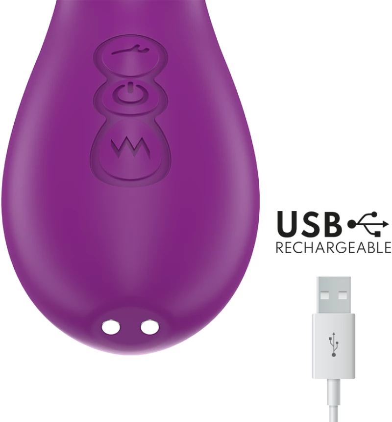 INTENSE' - ATENEO RECHARGEABLE MULTIFUNCTION VIBRATOR 7 VIBRATIONS WITH SWINGING MOTION AND SUCKING PURPLE