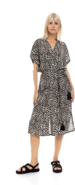 Γυναικείο Beachdress Pink Label -  Σεμιζιέ Φόρεμα - Εμπριμέ - Regular Fit - Viscose