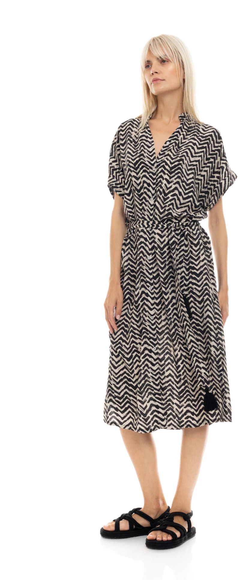 Γυναικείο Beachdress Pink Label -  Σεμιζιέ Φόρεμα - Εμπριμέ - Regular Fit - Viscose