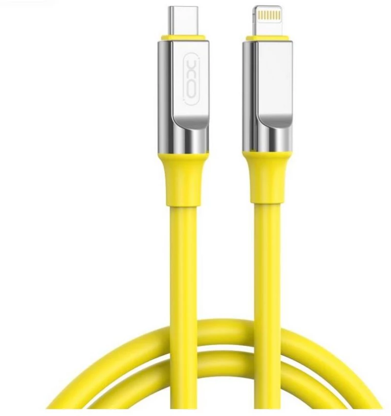 XO NB-Q252A PD 27W TYPE-C ΣΕ LIGHTNING ΚΑΛΩΔΙΟ ΦΟΡΤΙΣΗΣ ΣΙΛΙΚΟΝΗΣ, ΚΙΤΡΙΝΟ