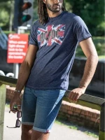 DUKE Ανδρικό Official AC/DC μπλέ navy Tshirt DENNIS D555 601532 Navy Reno