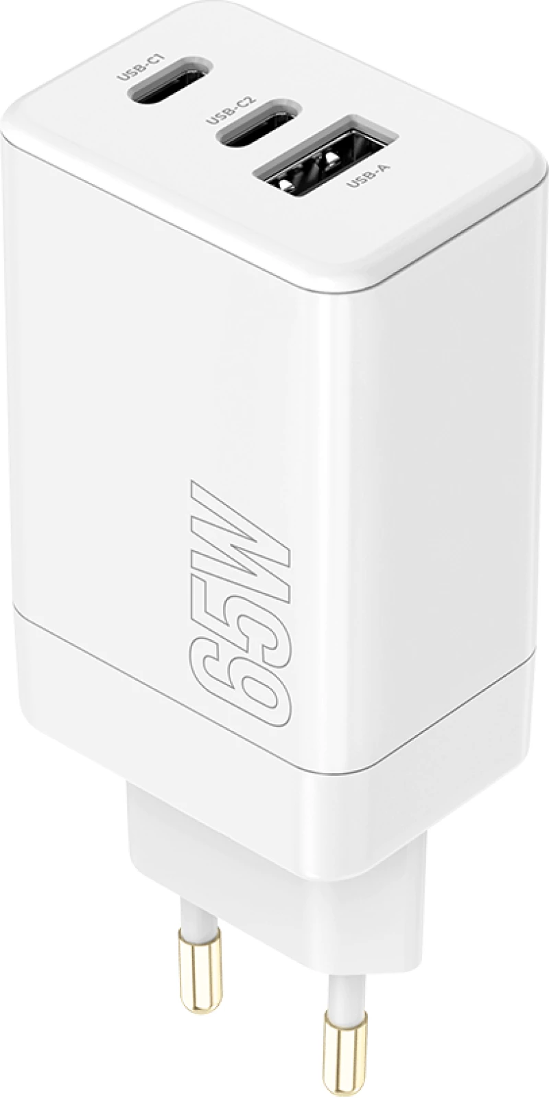 Maxlife MXTC-08-65ACC PD QC charger 2x USB-C 1x USB 65W white 5900495081100