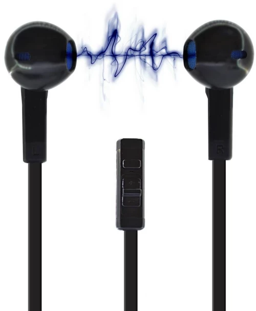 Ancus Hands Free Ancus Viker in-Earbud Stereo 3.5mm για Apple-Samsung-HTC-Sony Μαύρο με Καλώδιο Πλακέ, Πλήκτρο Απάντησης και Έντασης 14947 5210029035371