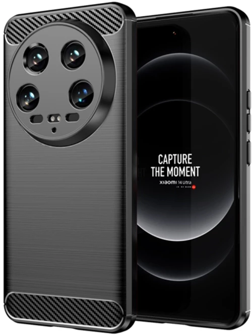 Techsuit Husa pentru Xiaomi 14 Ultra - Techsuit Carbon Silicone - Black 5949419090927