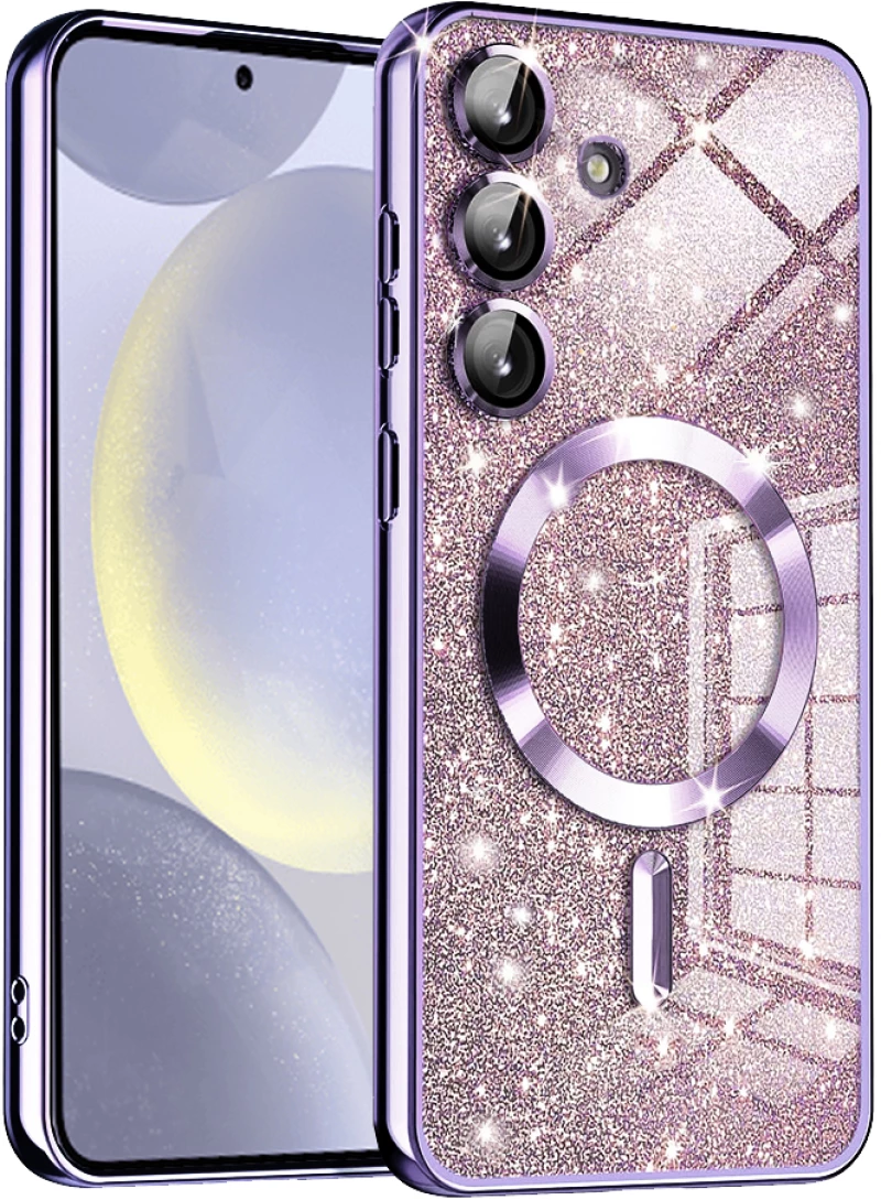Techsuit Case for Samsung Galaxy S24 - Techsuit Luxury Glitter MagSafe - Light Purple 5949419131040