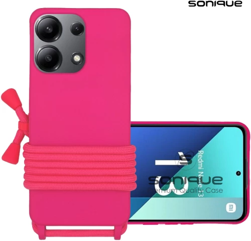 Θήκη Σιλικόνης με Κορδόνι CarryHang Sonique Xiaomi Redmi Note 13 4G Φουξ 5201101980603