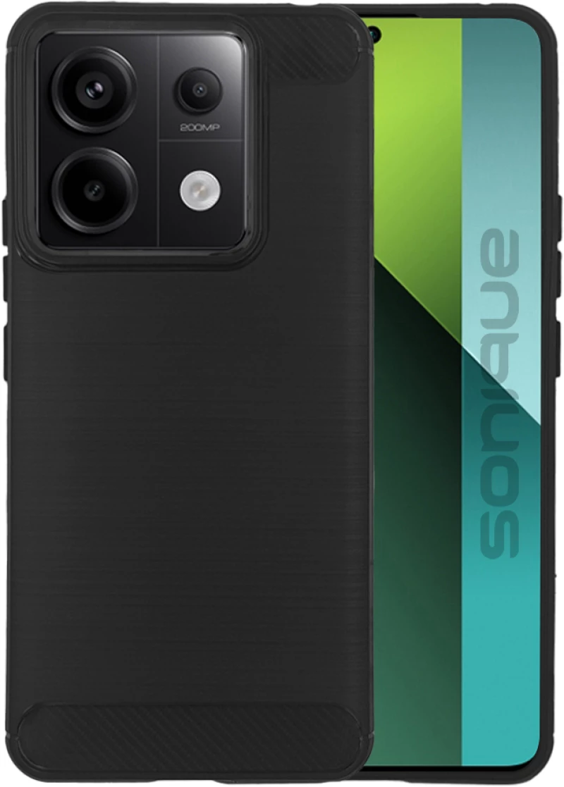 Θήκη Σιλικόνης Sonique Carbon Brushed Xiaomi Redmi Note 13 Pro 5G / Poco X6 5G Μαύρο 5210312021241