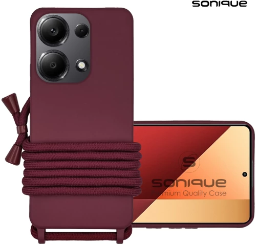 Θήκη Σιλικόνης με Κορδόνι CarryHang Sonique Xiaomi Redmi Note 13 Pro 4G / Poco M6 Pro 4G Μπορντώ 5201101999469