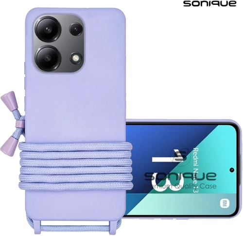 Θήκη Σιλικόνης με Κορδόνι CarryHang Sonique Xiaomi Redmi Note 13 4G Λιλά 5201101980528