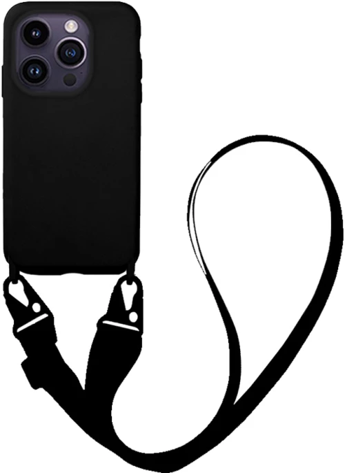 Θήκη Σιλικόνης με Strap CarryHang Sonique Apple iPhone 14 Pro Μαύρο 5201101791568