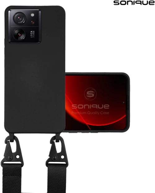 Θήκη Σιλικόνης με Strap CarryHang Sonique Xiaomi Xiaomi 13T 5G / Xiaomi 13T Pro 5G Μαύρο 5201101989866