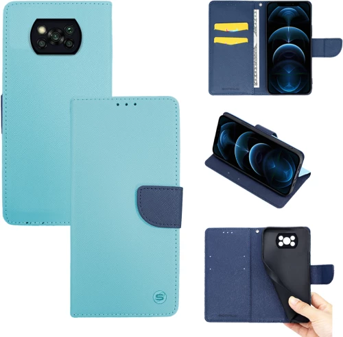 Θήκη Πορτοφόλι Sonique Trend Wallet Xiaomi Poco X3 NFC / Poco X3 Pro Σιέλ / Σκούρο Μπλε 5201101801922