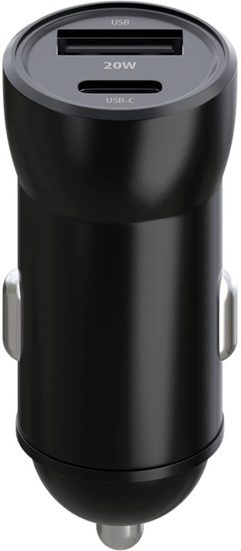 Maxlife MXCC-04 PD QC car charger 1x USB-C 1x USB 20W black 5900495950895