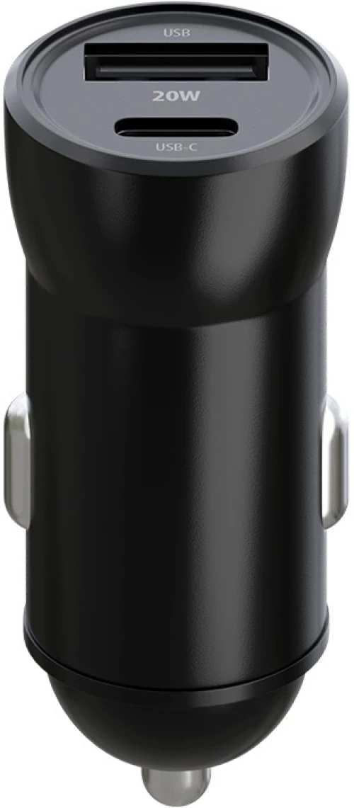 Maxlife MXCC-04 PD QC car charger 1x USB-C 1x USB 20W black 5900495950895