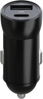 Maxlife MXCC-04 PD QC car charger 1x USB-C 1x USB 20W black 5900495950895
