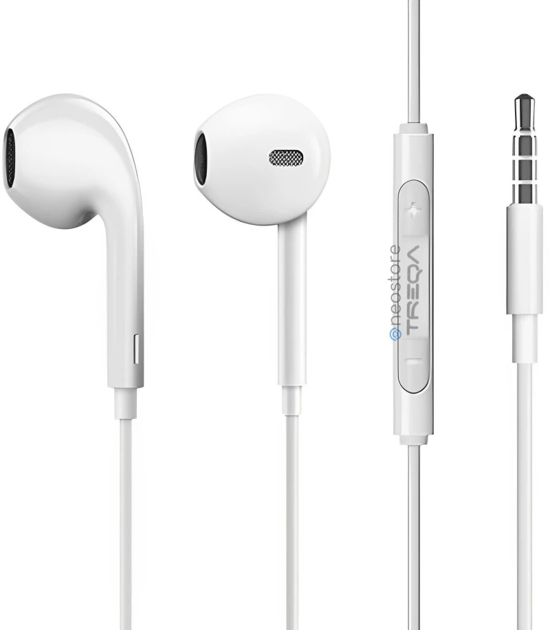 Ακουστικά Κινητού Handsfree Earbuds με Βύσμα Jack 3.5mm Treqa EP-752 Λευκό