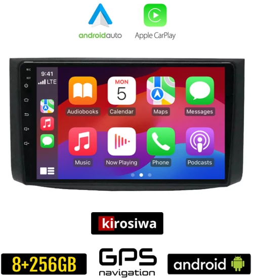 KIROSIWA CHEVROLET AVEO (2006-2010) Android οθόνη αυτοκίνητου 8GB + 256GB με GPS WI-FI (ηχοσύστημα αφής 9" ιντσών OEM Android Auto Apple Carplay Youtube Playstore MP3 USB Radio Bluetooth Mirrorlink εργοστασιακή, 4x60W, AUX)