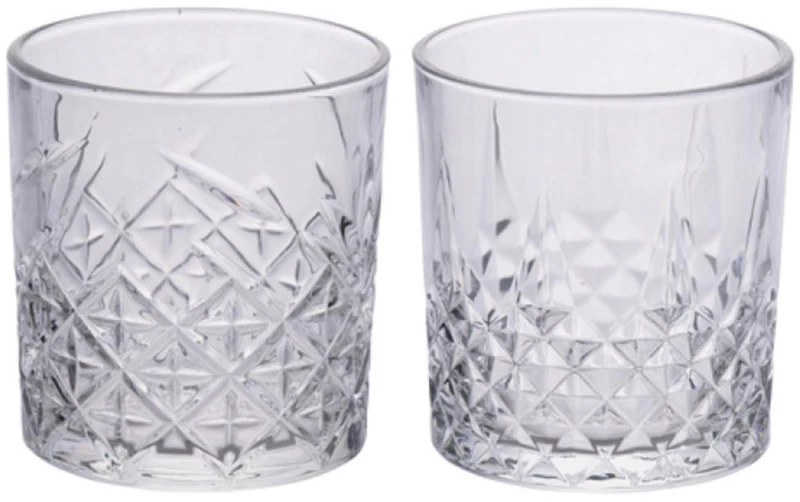 Ποτήρι γυάλινο ουίσκυ 2σχεδ.  Φ8,5xΗ9,1cm 300ml