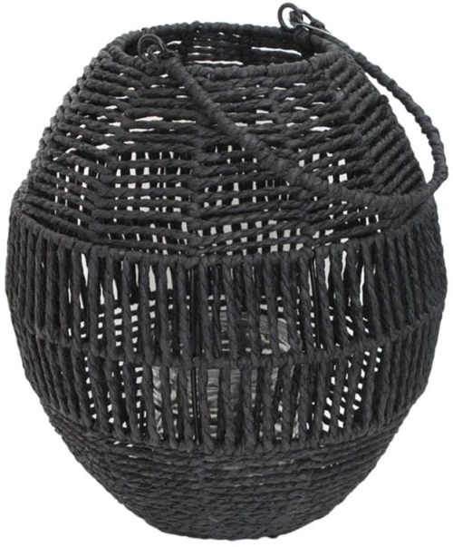 Φανάρι τεχν. Raffia μαύρο Φ27Η29,5cm