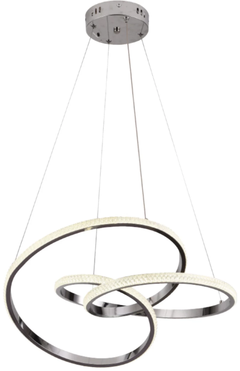 Inlight Κρεμαστό φωτιστικό LED 58W 3CCT (by switch on base) σε χρώμιο D:60cm (6092-A-Chrome)
