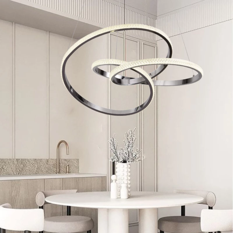 Inlight Κρεμαστό φωτιστικό LED 58W 3CCT (by switch on base) σε χρώμιο D:60cm (6092-A-Chrome)