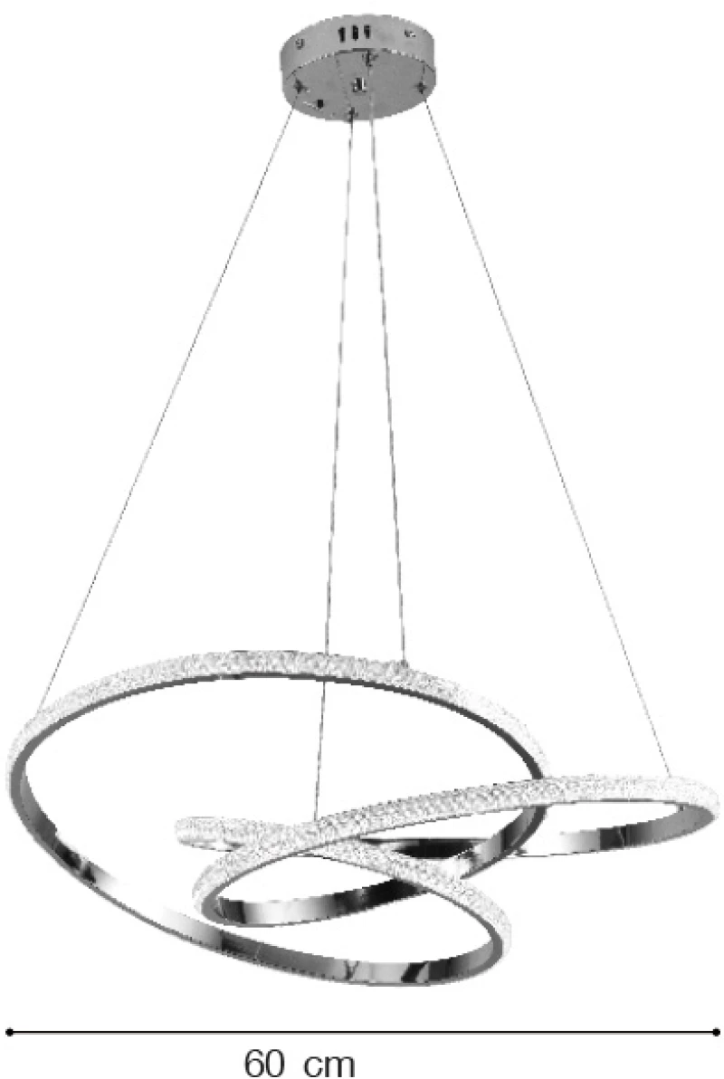 Inlight Κρεμαστό φωτιστικό LED 58W 3CCT (by switch on base) σε χρώμιο D:60cm (6092-A-Chrome)