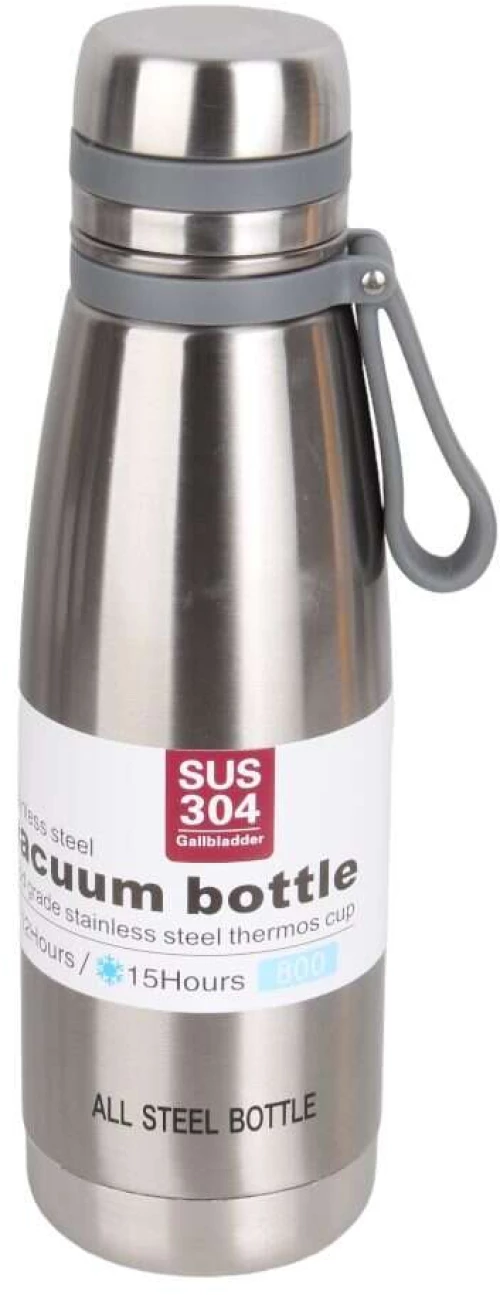 Μπουκάλι Θερμός με Ιμάντα Μεταφοράς 1200ml Ασημί