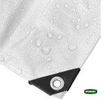 GRASHER  Αδιάβροχος Μουσαμάς - Τέντα 6x12m 120gr/m² Με Κρίκους Λευκός