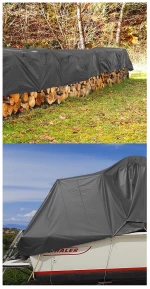 GRASHER Αδιάβροχος Μουσαμάς - Τέντα 5x10m 120gr/m²  Με Κρίκους Γκρί